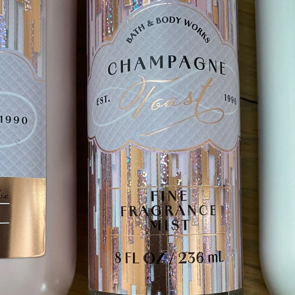 Bath & Body Works Champagne Toast Body Care Trio - Pink and White - Picture 4 of 8